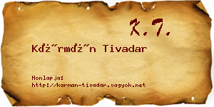 Kármán Tivadar névjegykártya