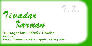 tivadar karman business card