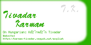 tivadar karman business card